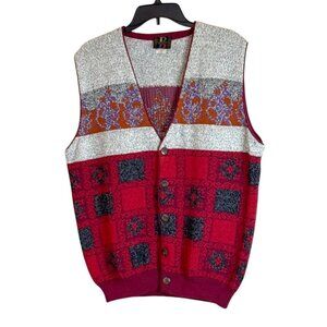 Vintage Baffo Men's Wool Blend Button Up Sleeveless Vest Italy Size Large